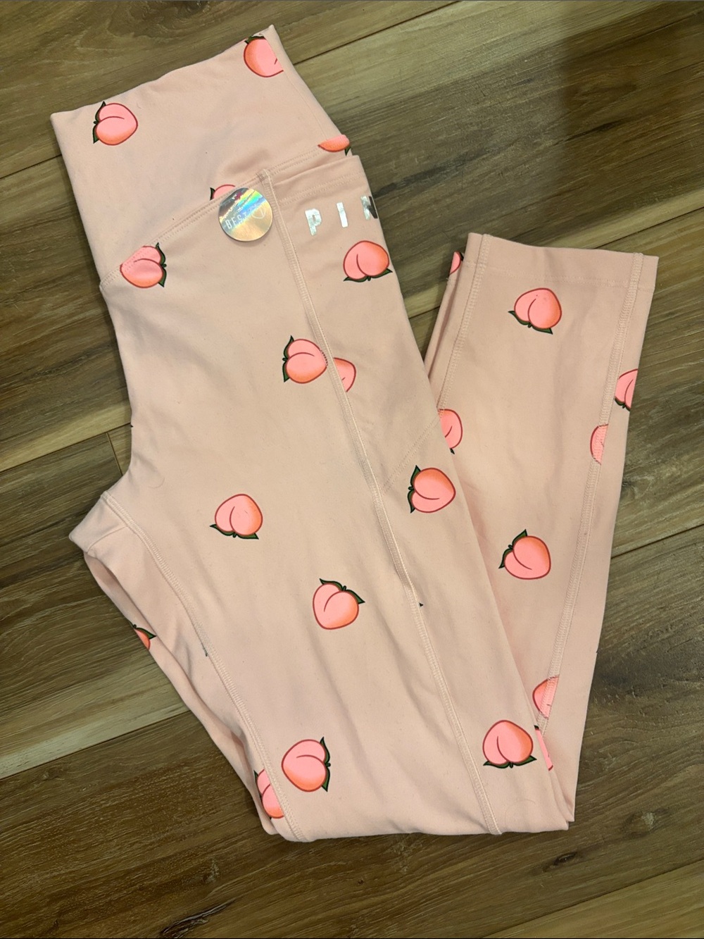 Peach-Print Leggings - Pink